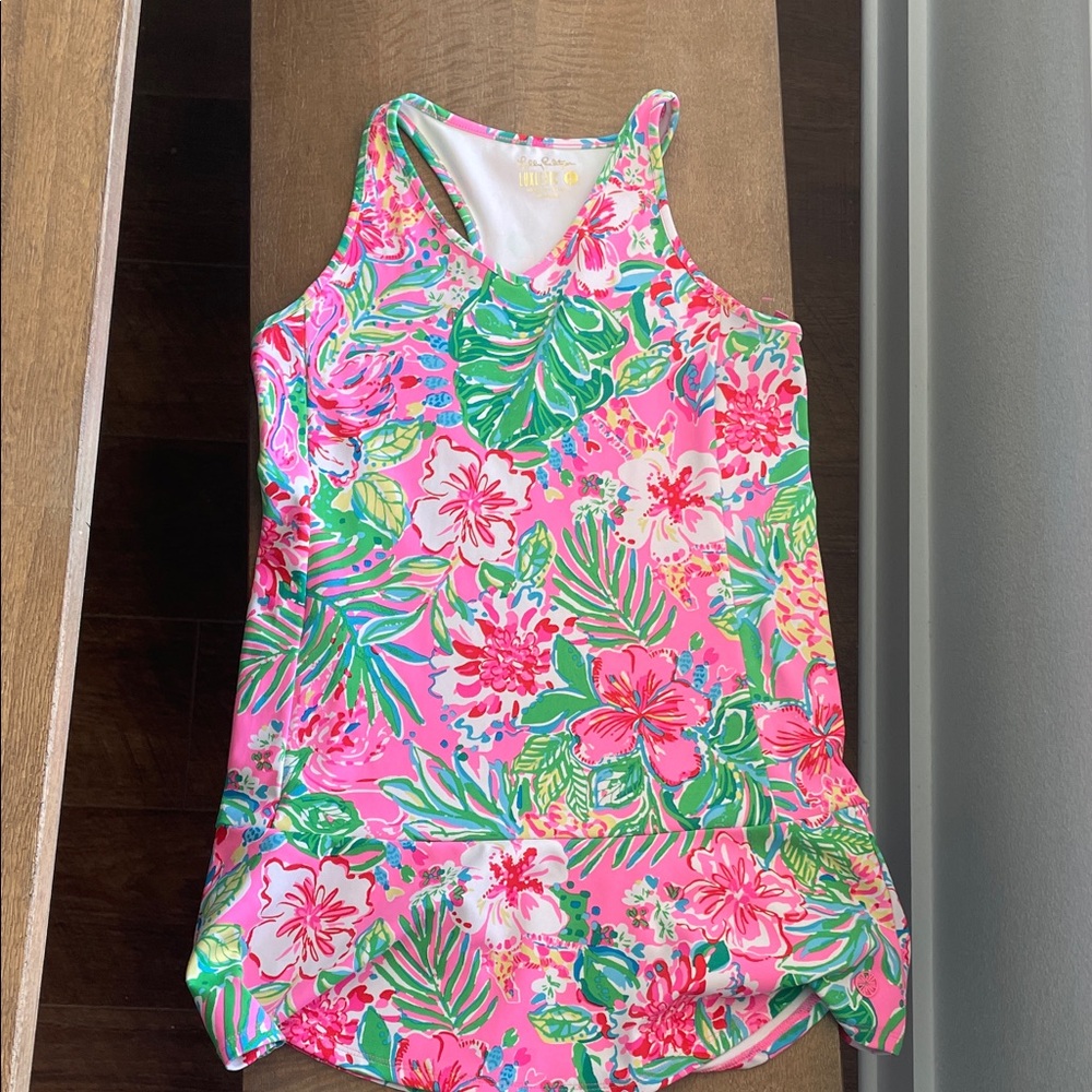 Lilly Pulitzer Pink and Green Floral Kids Dress